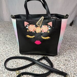 Betsey Johnson Unicorn Caticorn Satchel Bag w/ Detachable Strap​